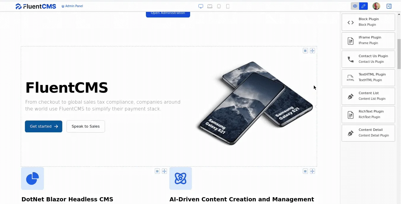 FluentCMS - Open Source ASP.NET Core & Blazor CMS