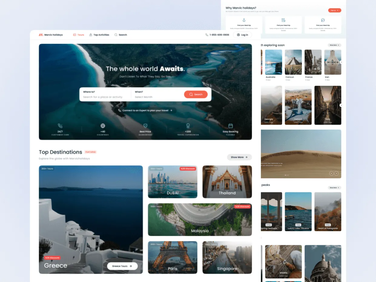 Marvic Holidays - Travel Booking Platform screenshot