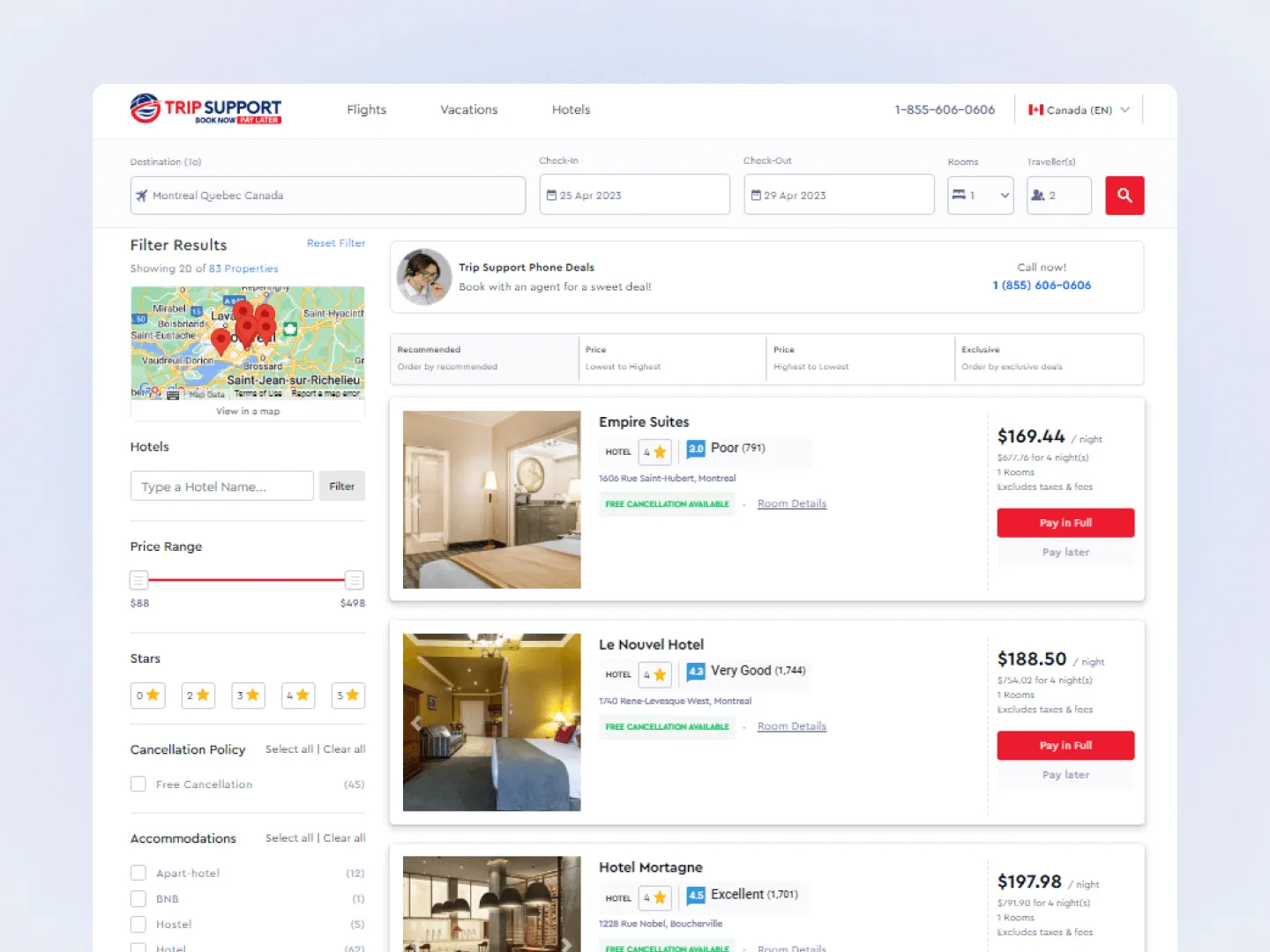 Trip Support Hotels - Hotel Booking System screenshot